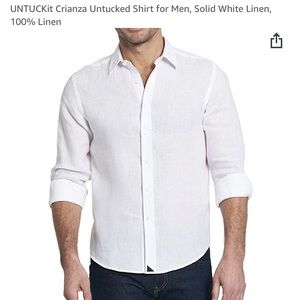 Untuckit crianza white linen shirt